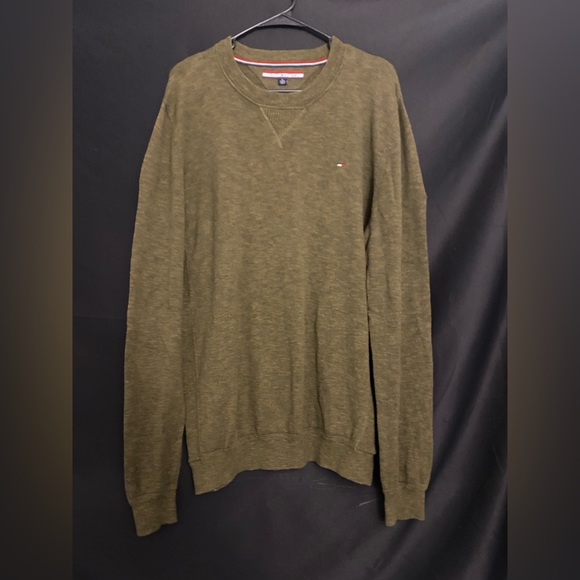 Tommy Hilfiger Men's Olive Crewneck Sweater - Picture 1 of 5